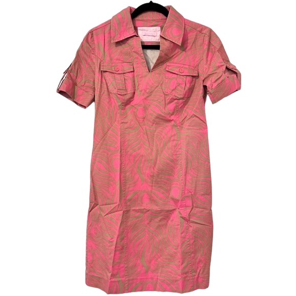 Lilly Pulitzer Dresses & Skirts - Lilly Pulitzer Peacock Feather Print Safari Shirt Dress